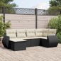 vidaXL Set de sofás de jardín 6 piezas y cojines ratán sintético negro vidaXL Set de sofás de jardín 6 piezas y cojines ratán sintético negro