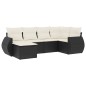 vidaXL Set de sofás de jardín 6 piezas y cojines ratán sintético negro vidaXL Set de sofás de jardín 6 piezas y cojines ratán sintético negro