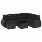 vidaXL Set de sofás de jardín 8 piezas y cojines ratán sintético negro vidaXL Set de sofás de jardín 8 piezas y cojines ratán sintético negro