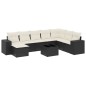 vidaXL Set de sofás de jardín 8 piezas y cojines ratán sintético negro vidaXL Set de sofás de jardín 8 piezas y cojines ratán sintético negro
