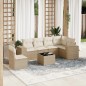 vidaXL Set sofás de jardín 7 piezas y cojines ratán sintético beige vidaXL Set sofás de jardín 7 piezas y cojines ratán sintético beige