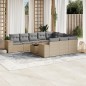 vidaXL Set de sofás de jardín 11pzas con cojines ratán sintético beige vidaXL Set de sofás de jardín 11pzas con cojines ratán sintético beige