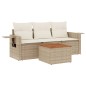 vidaXL Juego de sofás jardín con cojines 4 pzas ratán sintético beige vidaXL Juego de sofás jardín con cojines 4 pzas ratán sintético beige