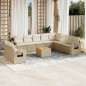 vidaXL Set de sofás de jardín 11pzas con cojines ratán sintético beige vidaXL Set de sofás de jardín 11pzas con cojines ratán sintético beige