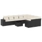 vidaXL Set de sofás de jardín 10 pzas cojines ratán sintético negro vidaXL Set de sofás de jardín 10 pzas cojines ratán sintético negro