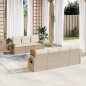 vidaXL Juego de sofás de jardín con cojines beige 8 pzas ratán PE vidaXL Juego de sofás de jardín con cojines beige 8 pzas ratán PE