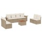 vidaXL Set de sofás de jardín 9 pzas con cojines ratán sintético beige vidaXL Set de sofás de jardín 9 pzas con cojines ratán sintético beige
