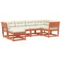 vidaXL Set de sofás jardín 6 pzas con cojines madera pino marrón cera vidaXL Set de sofás jardín 6 pzas con cojines madera pino marrón cera