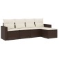 vidaXL Set comedor de jardín 5 piezas y cojines ratán sintético marrón