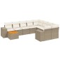 vidaXL Set de sofás de jardín 11pzas con cojines ratán sintético beige vidaXL Set de sofás de jardín 11pzas con cojines ratán sintético beige