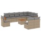 vidaXL Set de sofás de jardín 11pzas con cojines ratán sintético beige vidaXL Set de sofás de jardín 11pzas con cojines ratán sintético beige