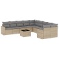 vidaXL Set de sofás de jardín 11pzas con cojines ratán sintético beige vidaXL Set de sofás de jardín 11pzas con cojines ratán sintético beige