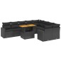 vidaXL Set de sofás de jardín 10 pzas cojines ratán sintético negro vidaXL Set de sofás de jardín 10 pzas cojines ratán sintético negro