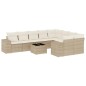 vidaXL Juego de sofás jardín con cojines beige 10 pzas ratán sintético vidaXL Juego de sofás jardín con cojines beige 10 pzas ratán sintético