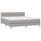 vidaXL Cama box spring con colchón tela y LED gris claro 160x200 cm vidaXL Cama box spring con colchón tela y LED gris claro 160x200 cm