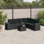 vidaXL Set de comedor de jardín 7 pzas y cojines ratán sintético negro