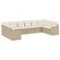 vidaXL Juego de sofás jardín con cojines beige 10 pzas ratán sintético vidaXL Juego de sofás jardín con cojines beige 10 pzas ratán sintético
