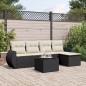 vidaXL Set de sofás de jardín 6 piezas y cojines ratán sintético negro vidaXL Set de sofás de jardín 6 piezas y cojines ratán sintético negro