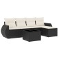 vidaXL Set de sofás de jardín 6 piezas y cojines ratán sintético negro vidaXL Set de sofás de jardín 6 piezas y cojines ratán sintético negro