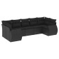 vidaXL Set de comedor de jardín 7 pzas y cojines ratán sintético negro vidaXL Set de comedor de jardín 7 pzas y cojines ratán sintético negro