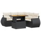 vidaXL Set de sofás de jardín 6 piezas y cojines ratán sintético negro vidaXL Set de sofás de jardín 6 piezas y cojines ratán sintético negro