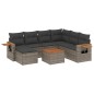 vidaXL Set de sofás de jardín 8 pzas y cojines ratán sintético gris vidaXL Set de sofás de jardín 8 pzas y cojines ratán sintético gris