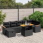 vidaXL Set de sofás de jardín 8 piezas y cojines ratán sintético negro vidaXL Set de sofás de jardín 8 piezas y cojines ratán sintético negro