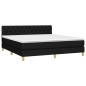 vidaXL Cama box spring con colchón LED tela negro 160x200 cm vidaXL Cama box spring con colchón LED tela negro 160x200 cm