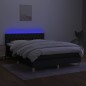 vidaXL Cama box spring colchón y luces LED tela negro 140x200 cm vidaXL Cama box spring colchón y luces LED tela negro 140x200 cm