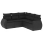 vidaXL Set de muebles de jardín 5 pzas y cojines ratán sintético negro vidaXL Set de muebles de jardín 5 pzas y cojines ratán sintético negro