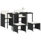 vidaXL Set de muebles jardín 5 pzas con cojines ratán sintético negro vidaXL Set de muebles jardín 5 pzas con cojines ratán sintético negro