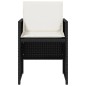 vidaXL Set de muebles jardín 5 pzas con cojines ratán sintético negro vidaXL Set de muebles jardín 5 pzas con cojines ratán sintético negro
