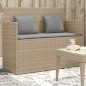vidaXL Banco de jardín con cojines ratán sintético beige vidaXL Banco de jardín con cojines ratán sintético beige