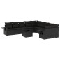 vidaXL Set de sofás de jardín 11 pzas y cojines ratán sintético negro vidaXL Set de sofás de jardín 11 pzas y cojines ratán sintético negro