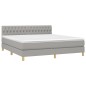 vidaXL Cama box spring con colchón tela y LED gris claro 180x200 cm vidaXL Cama box spring con colchón tela y LED gris claro 180x200 cm