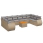 vidaXL Set de sofás de jardín 11pzas con cojines ratán sintético beige vidaXL Set de sofás de jardín 11pzas con cojines ratán sintético beige