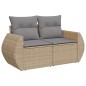 vidaXL Set de sofás de jardín 11pzas con cojines ratán sintético beige vidaXL Set de sofás de jardín 11pzas con cojines ratán sintético beige