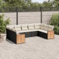vidaXL Set de sofás de jardín 8 piezas y cojines ratán sintético negro vidaXL Set de sofás de jardín 8 piezas y cojines ratán sintético negro