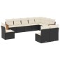 vidaXL Set de sofás de jardín 10 pzas cojines ratán sintético negro vidaXL Set de sofás de jardín 10 pzas cojines ratán sintético negro