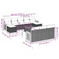 vidaXL Set de sofás de jardín 11 pzas y cojines ratán sintético gris vidaXL Set de sofás de jardín 11 pzas y cojines ratán sintético gris