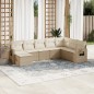 vidaXL Juego de sofás de jardín con cojines beige 8 pzas ratán PE vidaXL Juego de sofás de jardín con cojines beige 8 pzas ratán PE