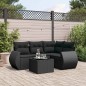 vidaXL Set de muebles de jardín 5 pzas y cojines ratán sintético negro vidaXL Set de muebles de jardín 5 pzas y cojines ratán sintético negro