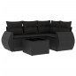 vidaXL Set de muebles de jardín 5 pzas y cojines ratán sintético negro vidaXL Set de muebles de jardín 5 pzas y cojines ratán sintético negro