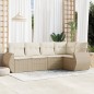 vidaXL Juego de sofás jardín con cojines 5 pzas ratán sintético beige vidaXL Juego de sofás jardín con cojines 5 pzas ratán sintético beige