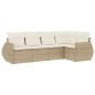 vidaXL Juego de sofás jardín con cojines 5 pzas ratán sintético beige vidaXL Juego de sofás jardín con cojines 5 pzas ratán sintético beige