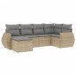 vidaXL Juego de sofás jardín con cojines 6 pzas ratán sintético beige vidaXL Juego de sofás jardín con cojines 6 pzas ratán sintético beige