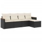 vidaXL Set de muebles de jardín 5 pzas y cojines ratán sintético negro vidaXL Set de muebles de jardín 5 pzas y cojines ratán sintético negro