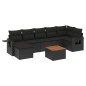 vidaXL Set de sofás de jardín 8 piezas y cojines ratán sintético negro vidaXL Set de sofás de jardín 8 piezas y cojines ratán sintético negro
