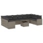 vidaXL Set de sofás de jardín 11 pzas y cojines ratán sintético gris vidaXL Set de sofás de jardín 11 pzas y cojines ratán sintético gris