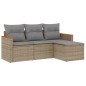 vidaXL Juego de sofás jardín con cojines 4 pzas ratán sintético beige vidaXL Juego de sofás jardín con cojines 4 pzas ratán sintético beige
